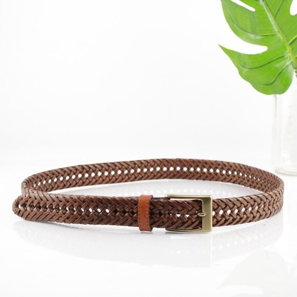 Dockers Other - Dockers Mens Belt Size 38 Brown Leather Braided Woven Business Casual Work